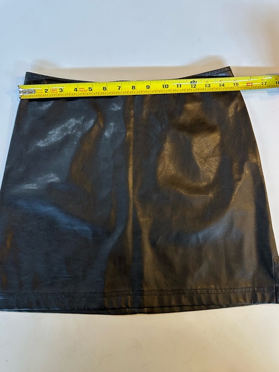 Vintage Blue Dresses & Skirts - Black Faux Leather Mini Skirt size 7